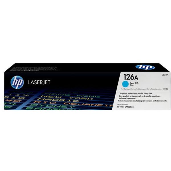 HP 126A Cyan Laserjet Print Cartridge CE311A-image