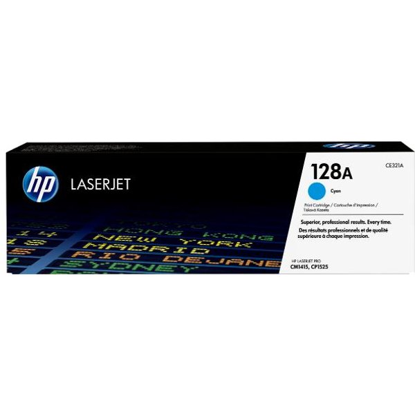 HP 128A Cyan Laserjet Print Cartridge CE321A-image