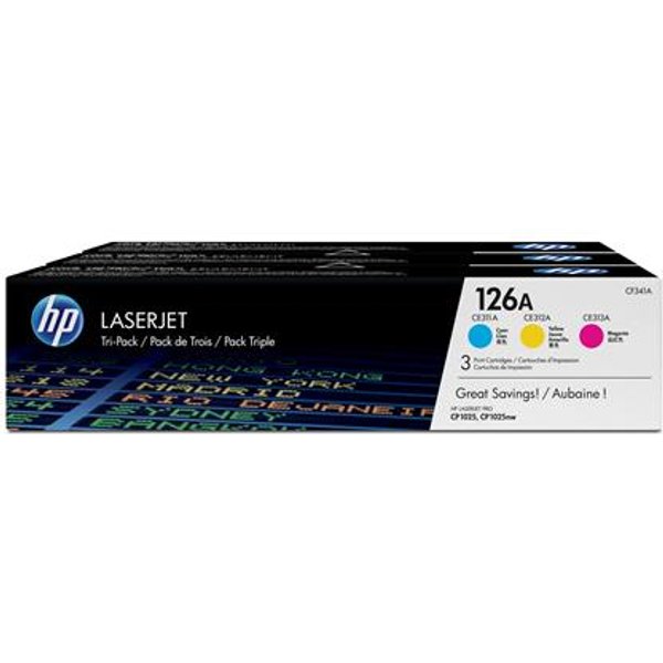 HP HP126A Color Tri-Pack Laserjet Toner Cartridge CF341A-image