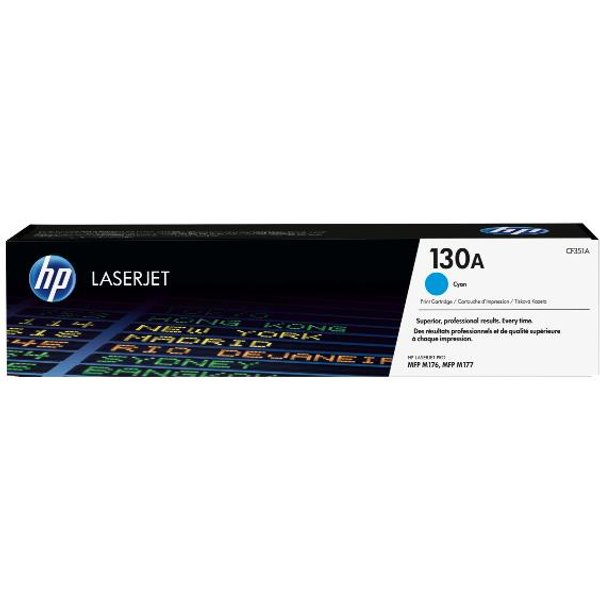 HP 130A Cyan Laserjet Toner Cartridge (CF351A) CF351A-image