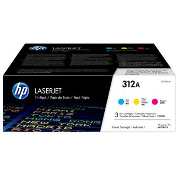 HP 312A 3-Pack Cym Original Laserjet Toner Cartridges (CF440AM) CF440AM-image