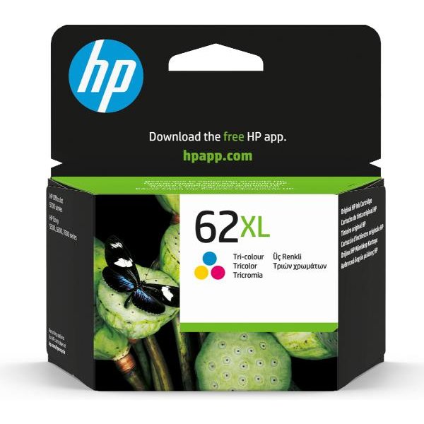 HP 62XL High Yield Tri-Color Original Ink Cartridge D14SLAE#LS1-image