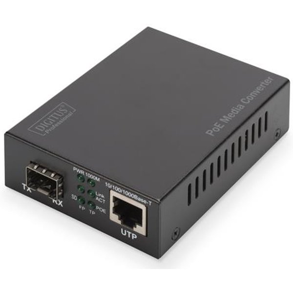Digitus By Assmann Gigabit Ethernet Poe+ Media Converter Sfp Open Slot 802.3AT 30W Without Module DN-82140-image
