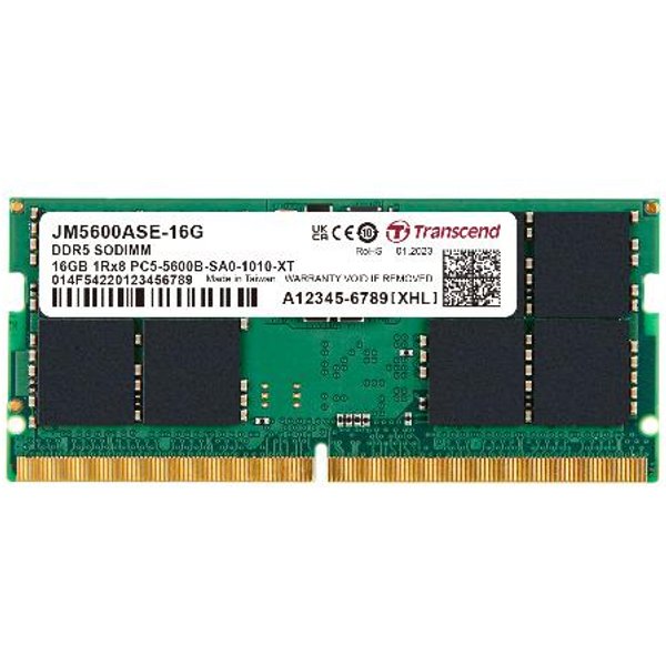 Transcend 16GB Jm DDR5 5600 So-Dimm 1Rx8 2Gx8 CL46 1.1V JM5600ASE-16G-image
