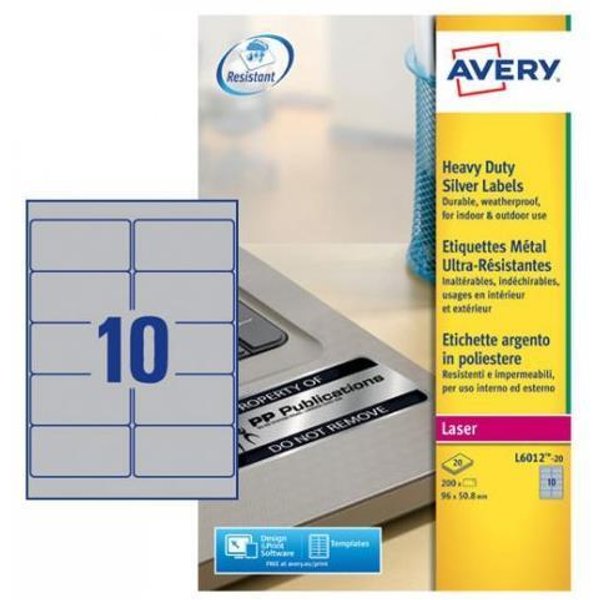 Avery Etichette In Poliestere Argento 20F L6012-20-image