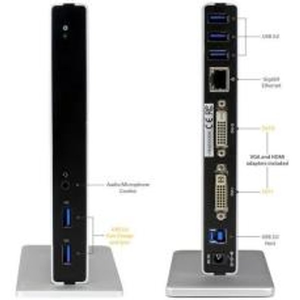 Startech Docking Station Universale USB 3.0 A Doppia Uscita Dvi Gigabit Ethernet - Replicatore Di Porte Con Adattatori Hdmi/Vga Mac Windows USB3SDOCKDD-image