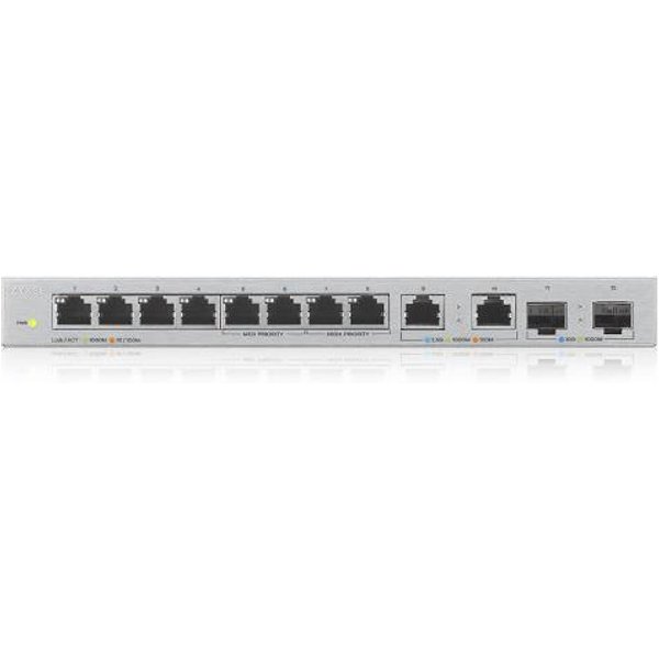 Zyxel XGS1010-12 - Switch Unmanaged 8 Porte Gigabit 2 2.5GBE 2 Sfp+ 10GBE Design Senza Ventole Desktop/Rack XGS1010-12-ZZ0102F-image