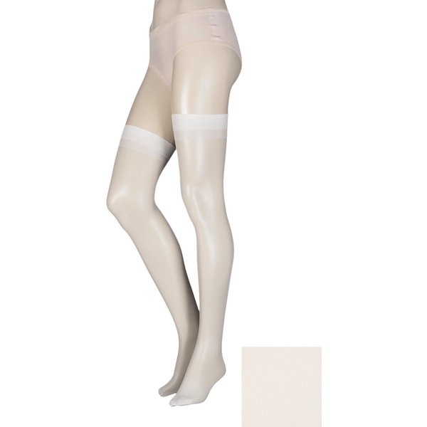 ELLE Women's 1 Pair Stockings 15 Denier 100% Nylon in White