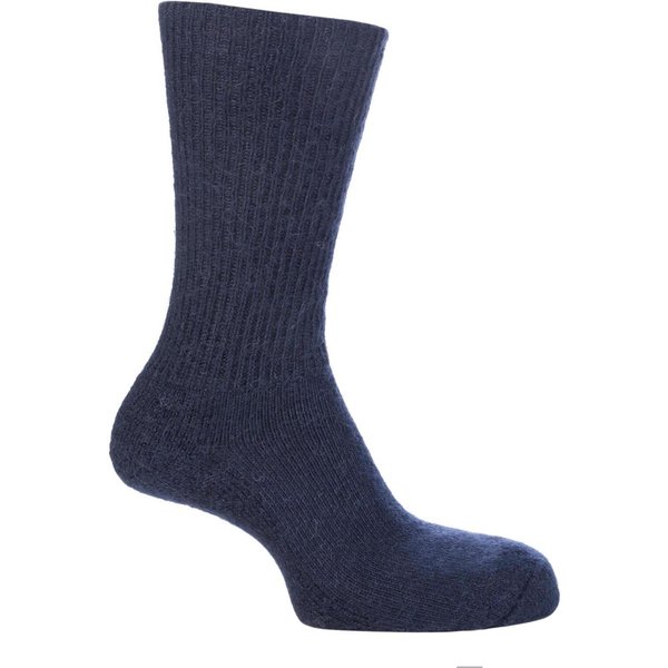 1 Pair Navy of London Mohair Ribbed Socks With Cushioning Unisex 4-7 Unisex - SOCKSHOP of London