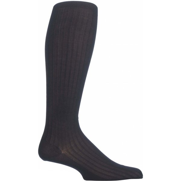1 Pair Navy Merino Wool Rib Knee High Socks Men's 10-12 Mens - Pantherella