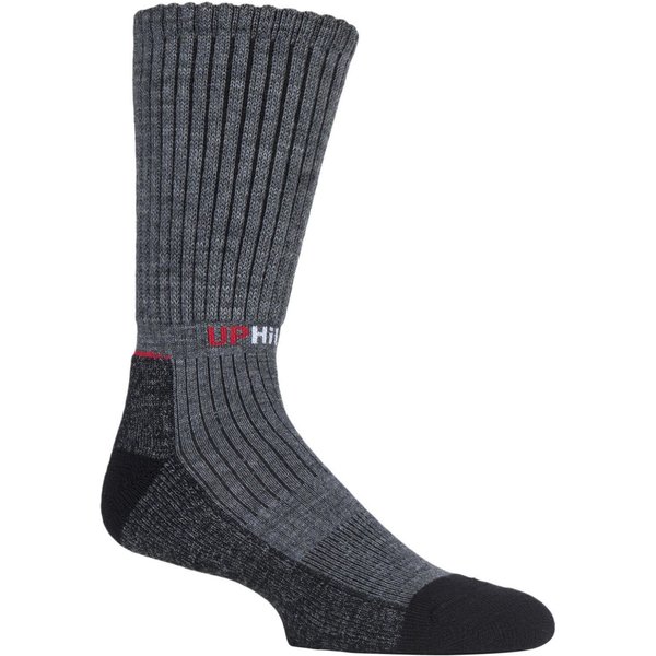 1 Pair Grey Made in Finland Extra Cushioned Sports Socks Unisex 5.5-8 Mens - Uphill Sport