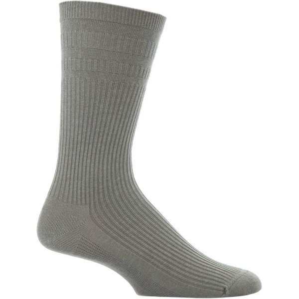 1 Pair Mid Grey Extra Wide Wool Softop Socks Men's 6-11 Mens - HJ Hall