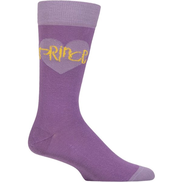 SOCKSHOP Music Collection 1 Pair Prince Cotton Socks Purple Heart One Size