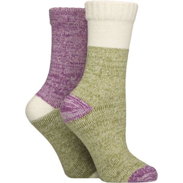 Women's 2 Pair SOCKSHOP Velvet Soft Boot Socks Wild Terrain 4-8
