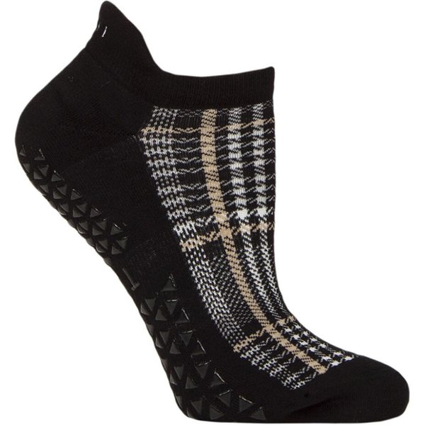 Women's 1 Pair Tavi Noir Savvy Organic Cotton Low Rise Yoga Socks with Grip Classic Plaid Medium