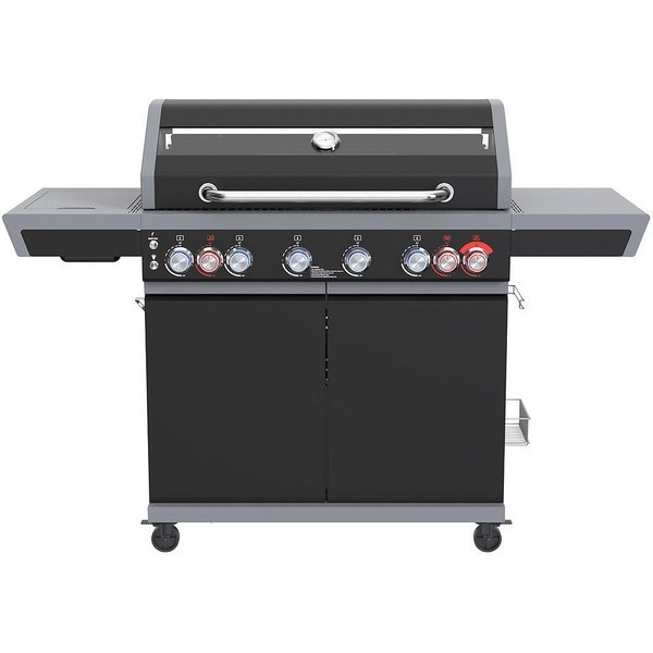 6-Flammen-Gasgrill + 1 Seitenbrenner