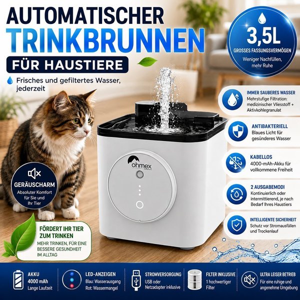 Automatischer Trinkbrunnen für Haustiere