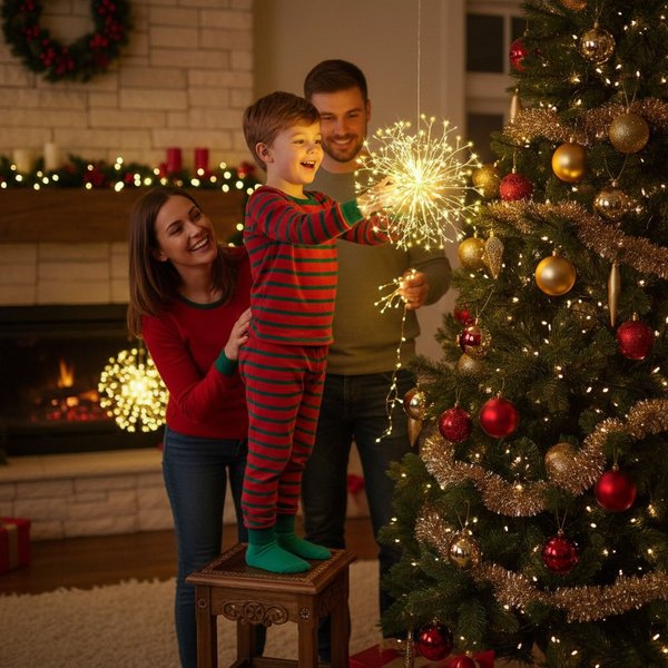 2er-Set LED-Girlanden Feuerwerk Löwenzahn Weihnachten / 20cm