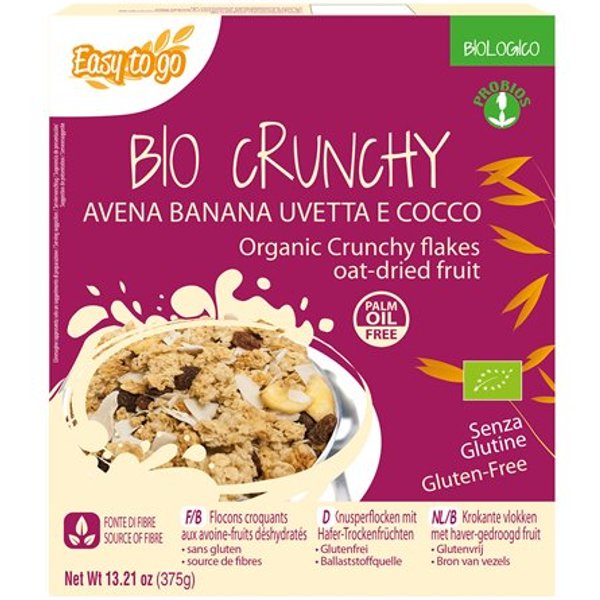 Easy To Go Bio Crunchy Avena Banana Uvetta E Cocco 375 G-image