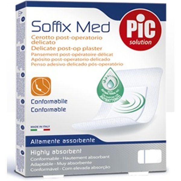 Cerotto Pic Soffix Med In Tnt Con Tampone Centrale Assorbente Sterile Monouso Sterile 25X10 Cm Antibatterico 3 Pezzi-image