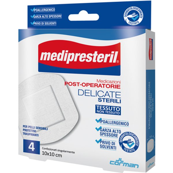 Medicazione Post Operatoria Medipresteril Delicata Tnt 10X10Cm 5 Pezzi-image