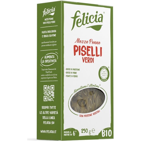 Felicia Bio Mezze Penne Piselli Verdi 250 G-image