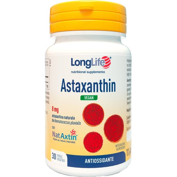Longlife Astaxanthin Vegan 8 Mg 30 Perle Vegetali Senza Glutine-image