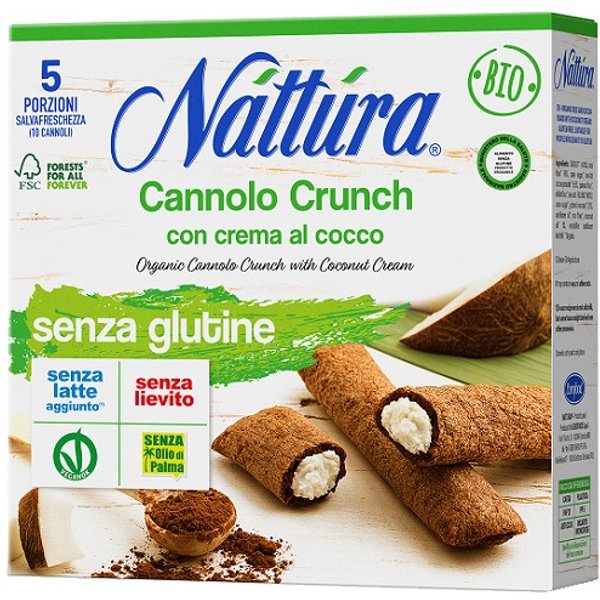 nattura Cannolo Crunch Con Crema Al Cocco Bio 5 Pezzi Da 25 G-image