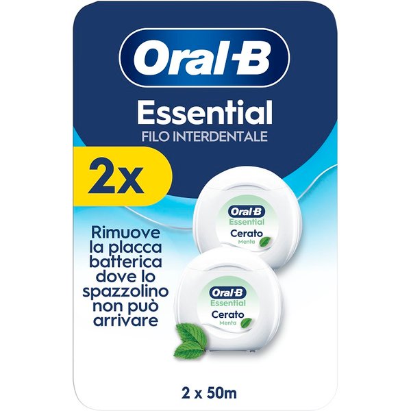 Oral-B Essential Filo Interdentale Cerato Menta 2 Pezzi Da 50 M-image