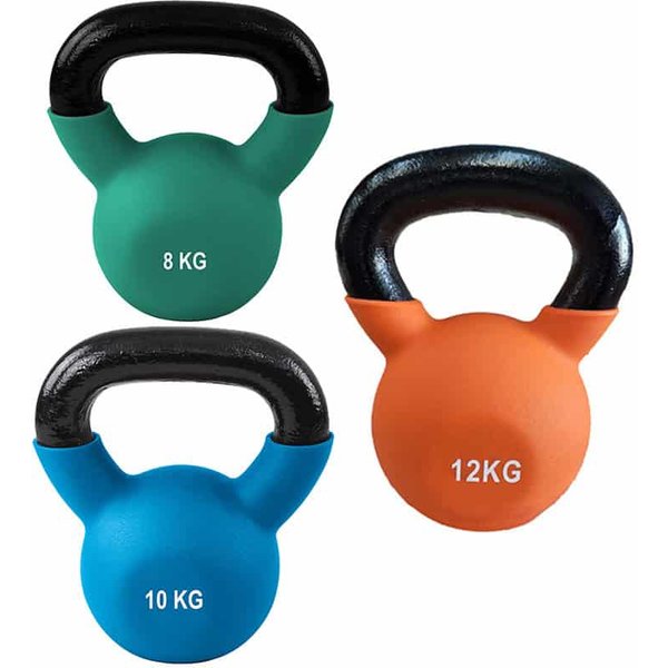 Ironman Cast Iron Coated Kettlebell Set (8kg 10kg 12kg)