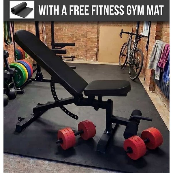Ironman Professional Weight Training Bench & 32kg Dumbbell Set