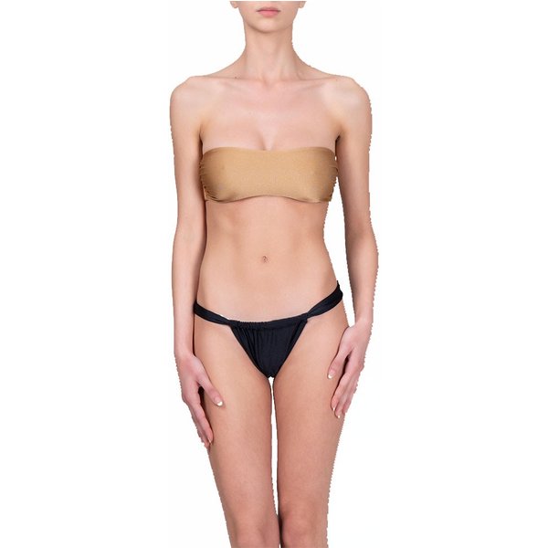 Effek Bikini Top Fascia Oro Nero Donna L