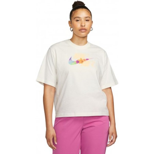 Nike T-Shirt Logo Crop Bianco Donna L