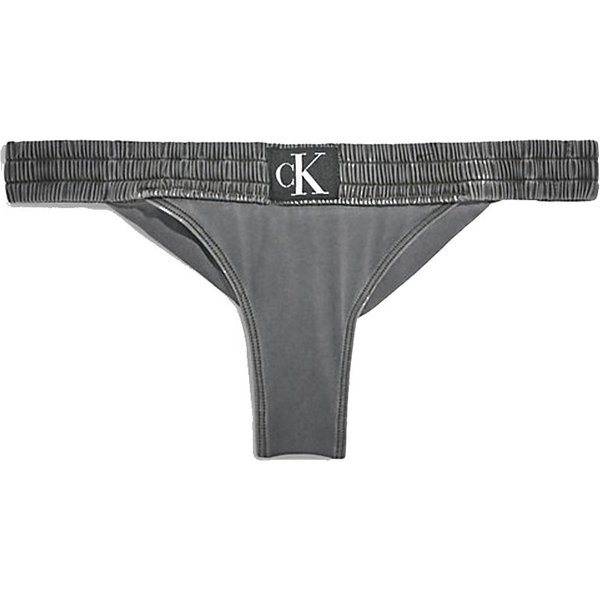 Calvin Klein Costume Slip Brasilaino Delavato Nero Donna S