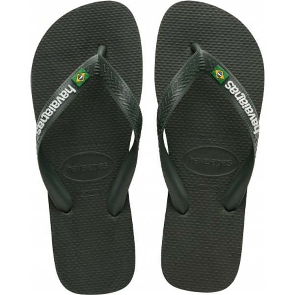 Havaianas Brasil Logo Green Olive/Verde Oliva - Infradito Mare Uomo BRASIL 39/40 - EUR 41/42