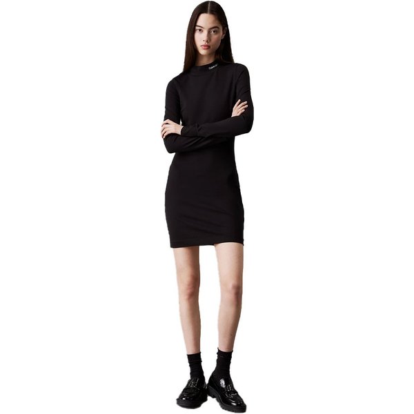 Calvin Klein Abito Dolcevita Nero Donna XS