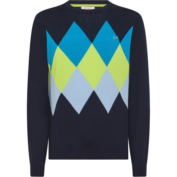 Sun 68 Maglioncino Rombi Blu Uomo L