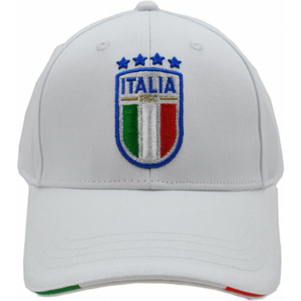 Imma Cappellino Italia Ricamo Bianco Azzurro Uomo TU