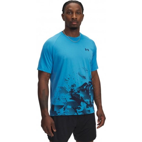 Under Armour Maglietta Palestra Tech Print Blu Uomo S