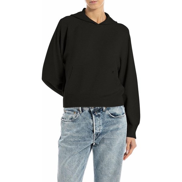 Replay Felpa Con Cappuccio Nero Donna XS