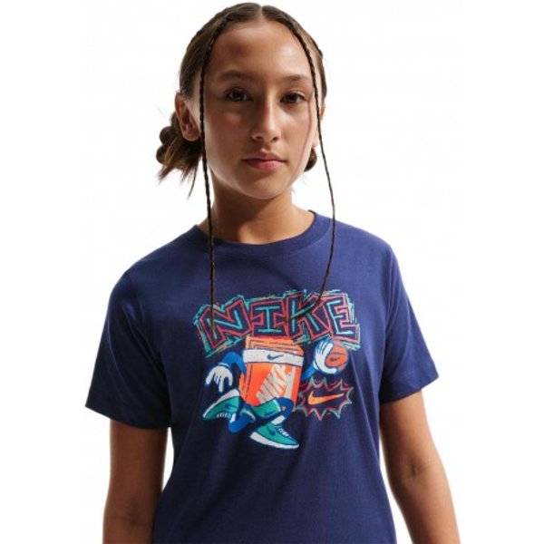 Nike Sportswear Maglietta Palestra Graphic Blu Bambino S - Ragazzo