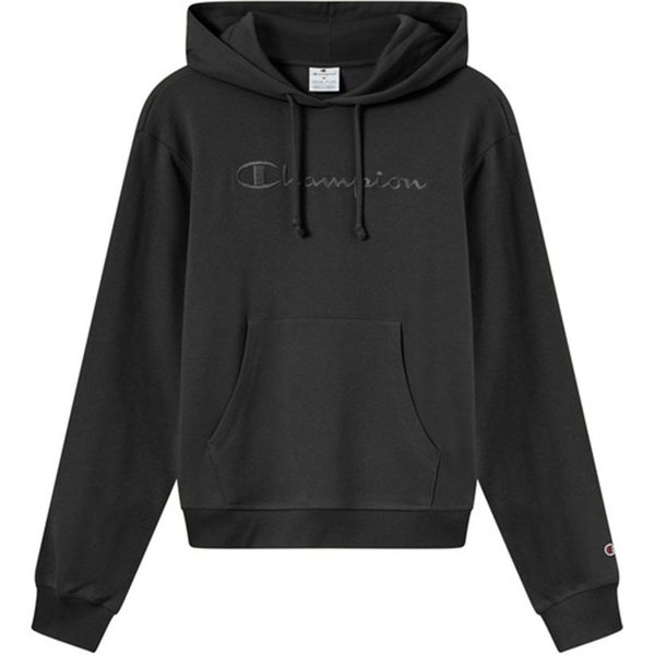 Champion Felpa Logo Tonale Nero Donna M