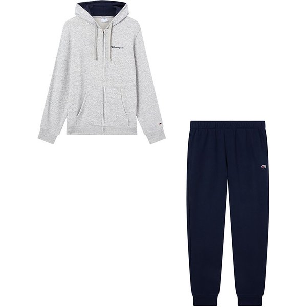 Champion Tuta Sportiva Full Zip Con Cappuccio Grigio Uomo S