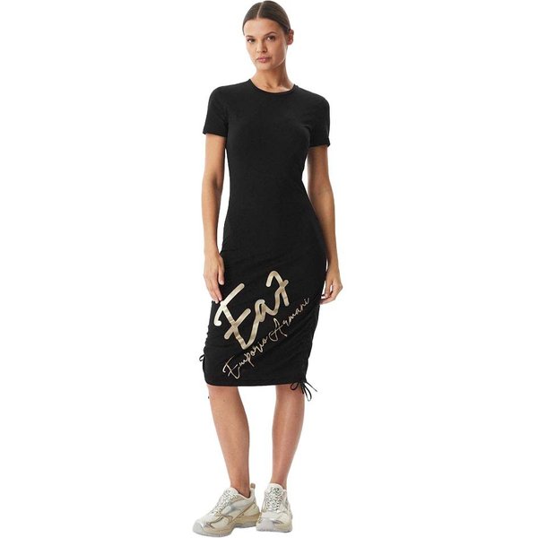 Ea7 Dress Big Logo Nero Donna S