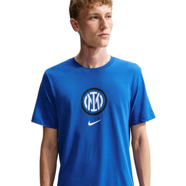 Nike Maglia Maniche Corte Inter Crest Blu Bianco Uomo M