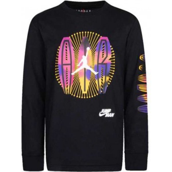 Nike Jordan Maglia Maniche Lunghe Air Burst Nero Grafic 13/15 Anni