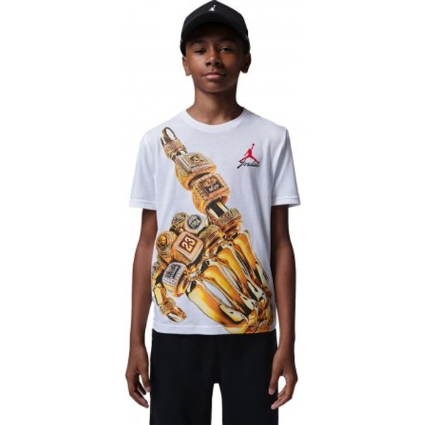 Nike Jordan T-Shirt Palestra Skeleton Bianco Bambino 13/15 Anni