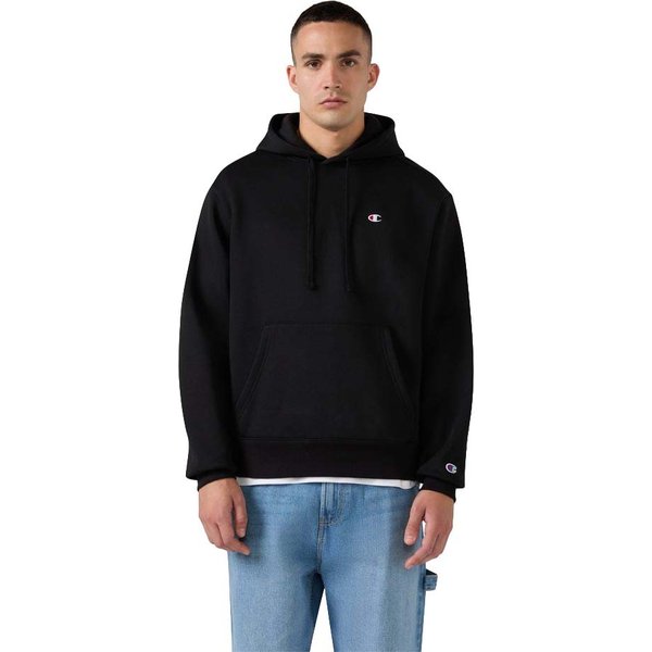 Champion Felpa Logo Piccolo Nero Uomo L