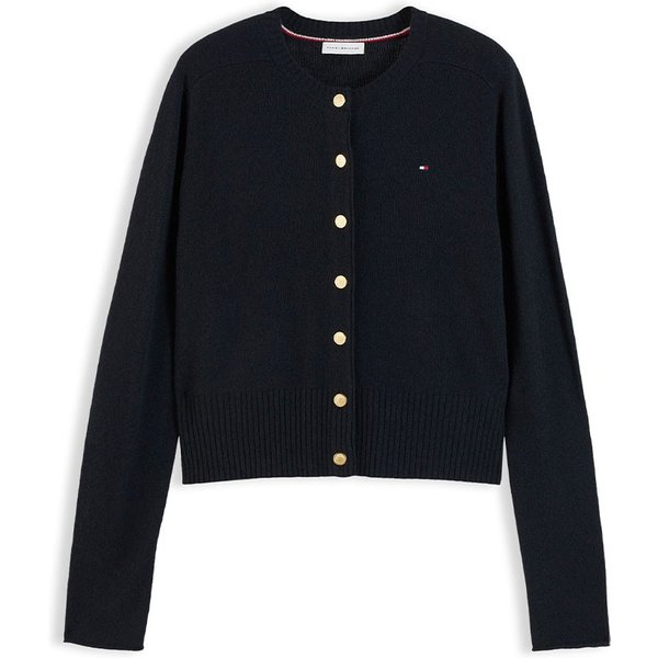 Tommy Hilfiger Cardigan Soft Wool 100% Lana Nero Donna L