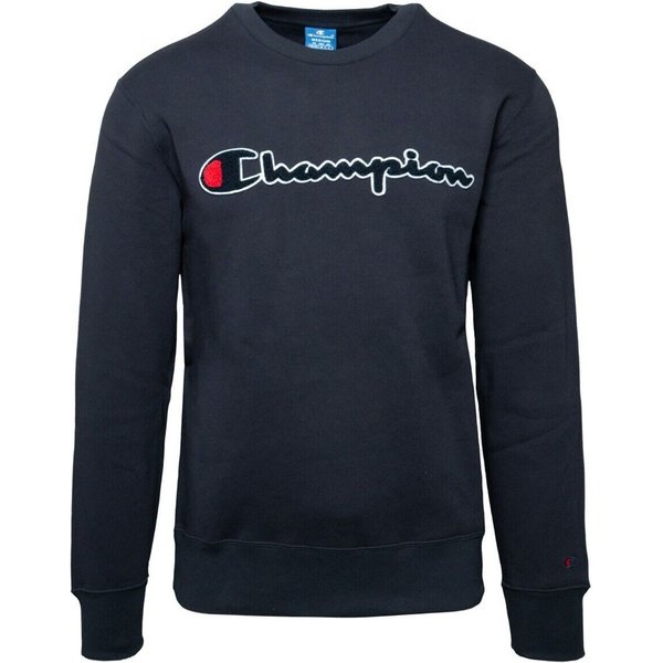 Champion Felpa Palestra Girocollo Logo Blu Uomo S